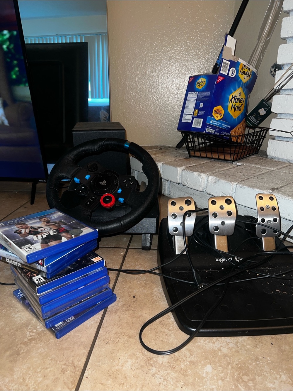 Logitech Racing Wheel and Pedals - Black with Silver Accents